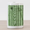 thumbnail image 3 of Wooden Print Ceramic Toothbrush Holder, Cracked Knotted Kelly Green Pine Timber Surface Rustic Pattern, Decorative Versatile Countertop for Bathroom, 4.5" X 2.7", Peacock Green Pale Green, 3 of 4
