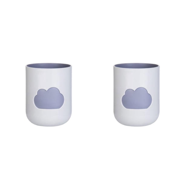 Yuarrent Taza linda nórdica nubes simples tazas de cepillado personalidad reutilizable soporte para de dientes pareja amante regalos gris Gris blanco 301-400ml 2Conjunto