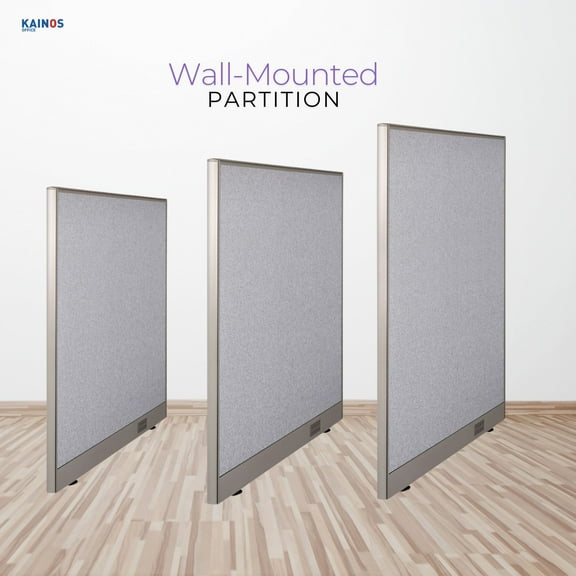 GOF Wall Mounted Office Partition, Privacy Screen, Room Divider (48”W x 48”H), Commercial-Grade Fabric Panels