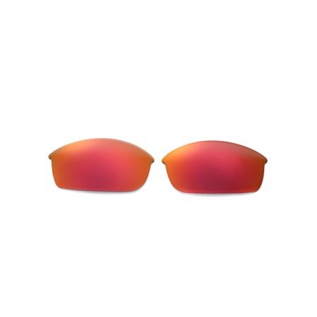 Walleva Fire Red Polarized Replacement Lenses for Oakley Flak Jacket Sunglasses