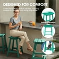 thumbnail image 3 of CIOKEA 24'' Bar Stools set of 4, All-Weather Durable Heavy Duty HDPE Stools with Footrest, Waterproof Patio Seats Modern Bar Height Stools for Indoor/Outdoor, Lake Bule, 3 of 9