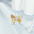 thumbnail image 2 of Butterfly Amber 925 Sterling Silver Necklace Butterfly Pendant Jewelry for Women Christmas Birthday, 2 of 5