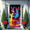 thumbnail image 5 of OEFNTAC Christmas Door Cover Polyester Tapestry Hanging Door Wrap Decoration Easy Install Holiday Party Entryway Merry Christmas Winter Door Decor Foldable Reusable Classroom 35x71in, 5 of 9