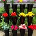 thumbnail image 6 of 3 Tier Metal Flower Display Stand Frame with 12pcs Buckets, Flower Plant Cart Display Stand with Wheels Heavy Duty Moving Flower Rack for Patio Garden Indoor Outdoor Florist Iron Shelf, 6 of 8