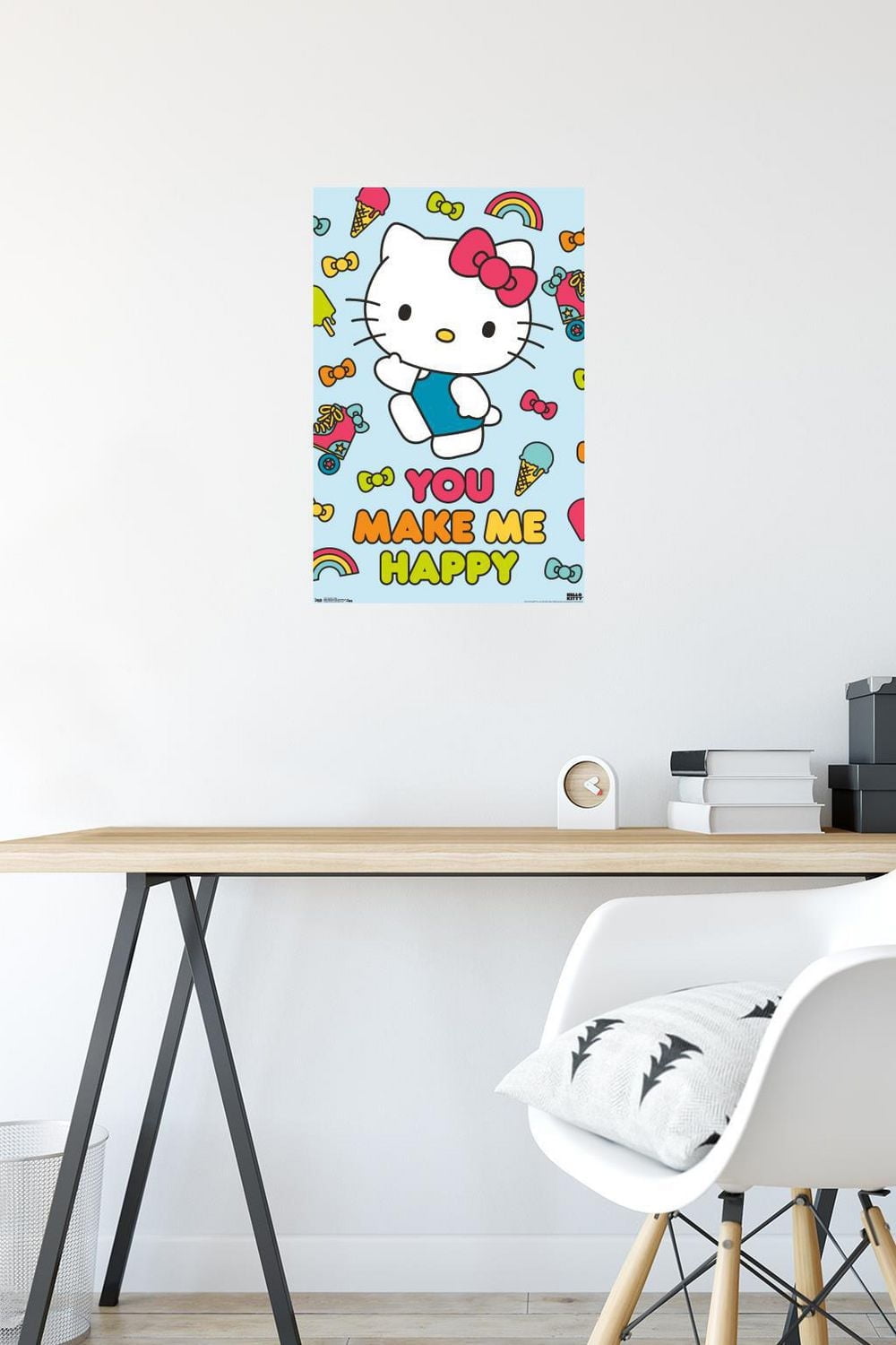 Hello Kitty - Happy Wall Poster, 22.375" x 34"