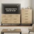 thumbnail image 4 of 5 Drawer Dresser for Bedroom, Tall Dresser Chest of Drawers, Rustic Wood Bedroom Dressers Clothes Organizer, Freestanding Wooden Closet Chest for Living Room, Bedroom, Entryway, 4 of 7
