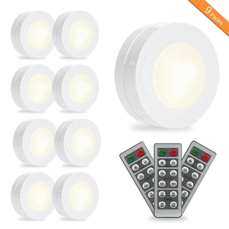 Wireless Led Puck Light 9 Pack With Remote Control Operates On 3 Wireless Led Puck Light 9 Pack With Remote Control Operates On 3 Aa Batteries