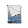 thumbnail image 2 of National Parks Soft Flannel Fleece Throw Blanket, Sunrise at the Mountains Pine Trees Covered on Hill Mist South Carolina, Cozy Plush for Indoor and Outdoor Use, 50" x 60", Multicolor, by Ambesonne, 2 of 6