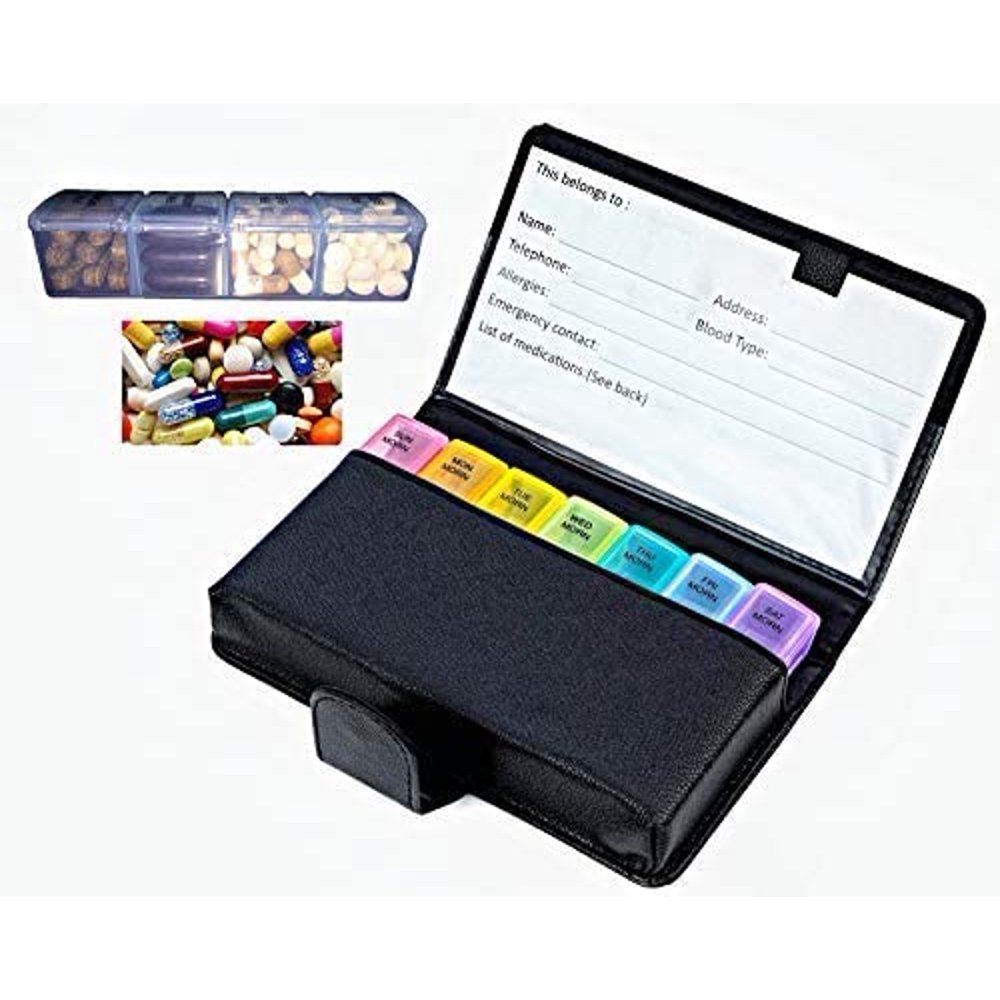 Extra Large Pill Organizer 7 Day Weekly XL Travel Box Daily Reminder [9
