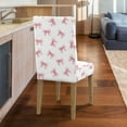 thumbnail image 5 of Xoenoiee Pink Bow Print Dining Chair Covers, Soft Dining Room Chair Covers Stretch Kitchen Chair Cover, Washable Parsons Chair Slipcovers Protective for Wedding Restaurant, 1 Pack, 5 of 7
