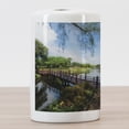thumbnail image 3 of Wooden Bridge Ceramic Toothbrush Holder, Scenery of Lake and Spring English Garden Peaceful Landscape Photo, Decorative Versatile Countertop for Bathroom, 4.5" X 2.7", Multicolor, 3 of 4