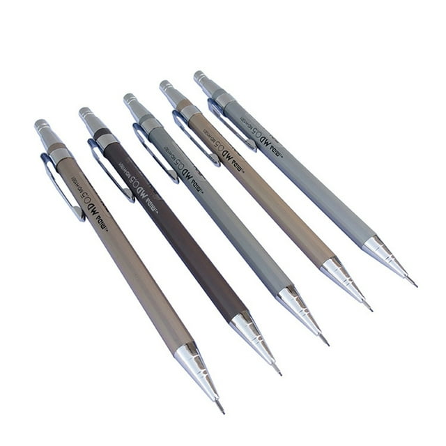 OULII 15Pcs Silver Mechanical Pencils for Students with Retractable Points and Pencil Refill Leads