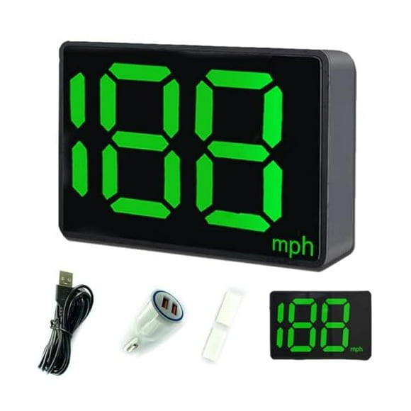 HAYAN GPS Speedometer HUD, Upgraded LED Large Font Digital Head-Up Display with MPH, for All Cars, Vehicles,Motorcycles,Bicycles - Plug & Play with USB Cable & Car Charger Adapter (Y02)