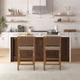 thumbnail image 2 of CoSoTower Faux Leather Woven Counter Stool 24"H, 2 of 9