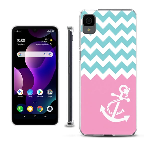 Slim-Fit Gel TPU Phone Case for TCL 30Z / 30 Z / 30 LE, by OneToughShield ® - Chevron/Anchor
