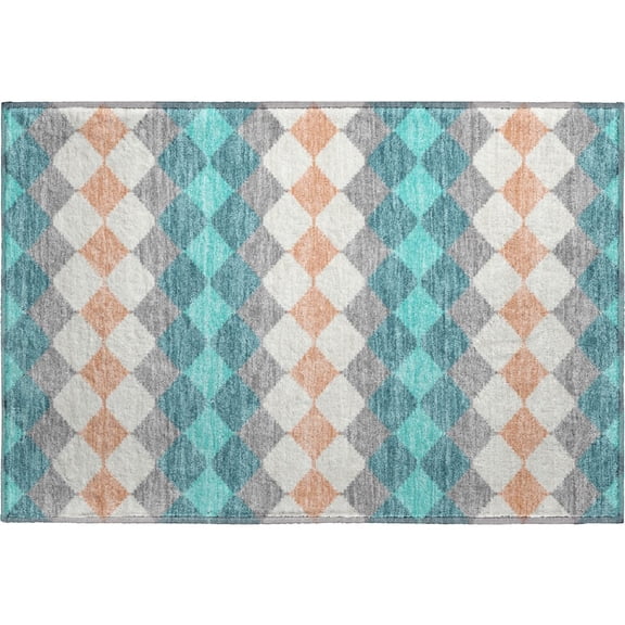 Dalyn Rugs Premium Machine Washable Mayfield AMF1007 Teal 1'8" x 2'6" Rug