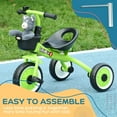 thumbnail image 6 of Qaba Tricycle for Toddlers Age 2-5 with Adjustable Seat, Toddler Bike for Children with Basket, Bell, Green, 6 of 9