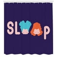 thumbnail image 3 of Sleep Shower Curtain, Sleep Lettering Typography Sleeping Little Girls and Letters Minimalist Illustration, Fabric Bathroom Set with Hooks, 69W X 84L Inches Extra Long, Multicolor, by Ambesonne, 3 of 3