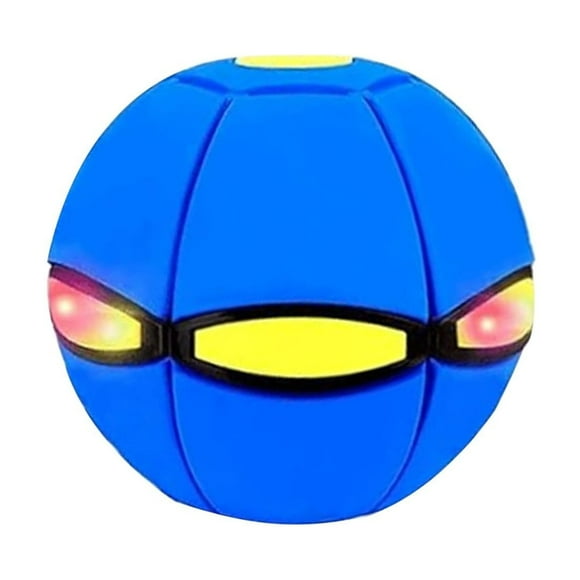 Balle Rebondissante Magique, Soucoupe Volante Magique, Balle Rebondissante Magique, Balle Rebondissante, Double Forme Librement Commutable, Balle Disque 2-en-1 Transformable avec 6 Lumières LED, Jouet Soucoupe Volante Interactif (Bleu)