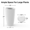 thumbnail image 6 of 21-inch Round Tall Planters, Vertical Stackable Plastic Resin Vases. Modern Décor for Indoor/Outdoor Spaces, Perfect for Porches and Patios – White., 6 of 7