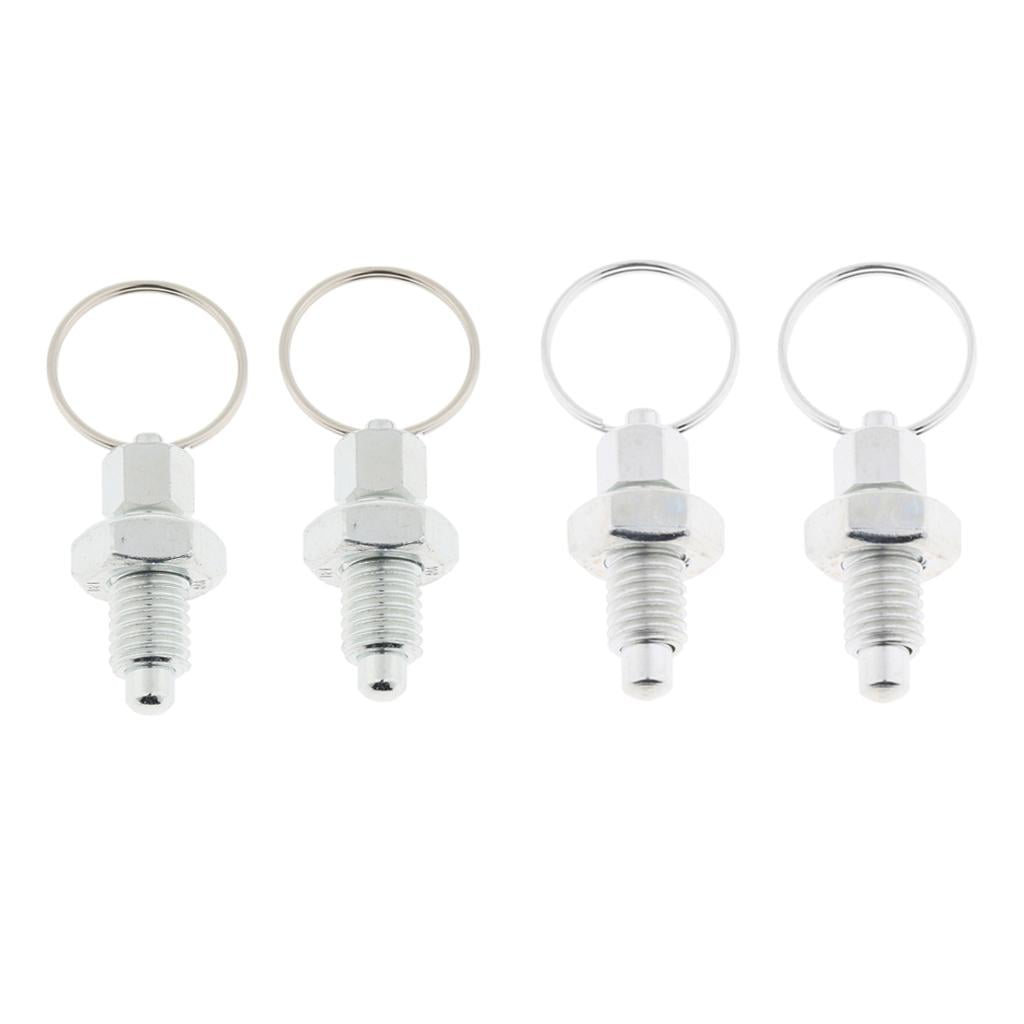 4x M8 Index Plunger with Ring Pull Spring Loaded Retractable Locking Pin 