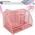thumbnail image 4 of Desk Pen Holder Set, Metal Wear Resist Pen Rack Mesh 7 Grids  for Office Family School Classroom Violet,Rosey,Black, 4 of 7