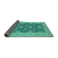thumbnail image 2 of Ahgly Company Indoor Round Oriental Turquoise Blue Industrial Area Rugs, 3' Round, 2 of 4