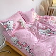 thumbnail image 2 of Cute Sanrio Hello Kitty Bedding Set Cotton Four Piece Bedding Double Pillowcase Bed Linens Girl Dorm Bedclothes Home Textile, 2 of 6