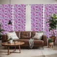 thumbnail image 2 of Ambesonne Bohemian Window Curtains, Chinese Hippie Blooms, Each 28" W x 95" L, Fuchsia Brown and Mauve, 2 of 5