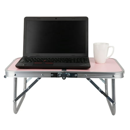 UPC: 0887530064449 | Mind Reader Folding Lap Tray  Bed Breakfast Desk with Collapsible Legs  Portable Freestanding Table for Studying  Reading  Crafting  Pink