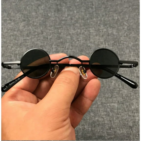 Fashion Small Frame Round Sunglasses Vintage Black Sunglasses | Trendy