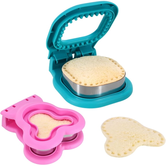 ABCISI Uncrustable Sandwich Cutter and Sealer, 2-Pack Crustless Sandwich Maker for Kids Breakfast and Lunch, Effortless Kitchen Press Molds, Square and Mouse Shaped