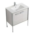 thumbnail image 3 of Fine Fixtures  Oakville Bathroom Vanity  with White Ceramic Sink Mild Grey Oak - Chrome Hardware 30 Inch, 3 of 9