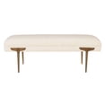 thumbnail image 2 of TOV Furniture Brno White Waived Velvet Bench with Gold Legs, 2 of 4
