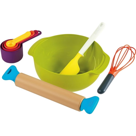 Casdon Joseph Joseph Bake , Toy Kitchen Baking Set for Children Aged 3 Years & Up , Includes Moving Rolling Pin for Imaginative Play!