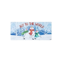 Evergreen Joy to the World Snowman Trio Sassafras Indoor Outdoor Switch Doormat 1'10"x10" Multicolored