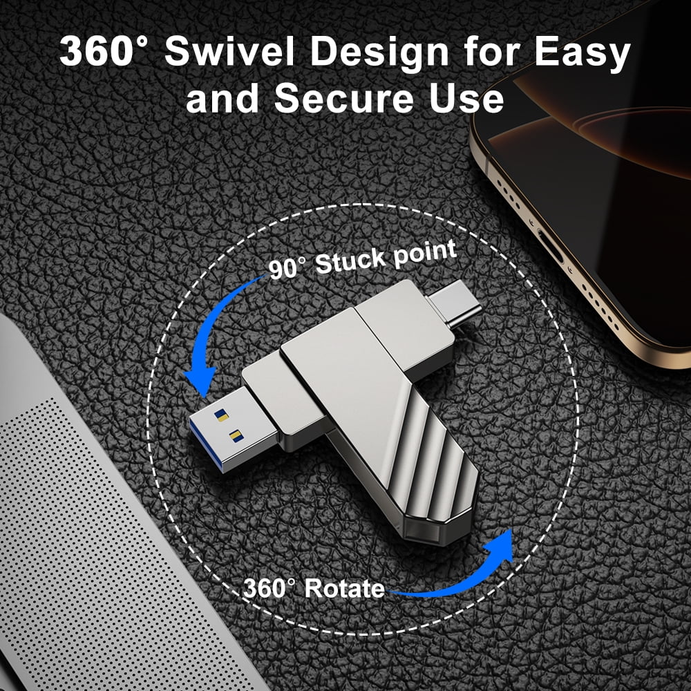 External Hard Drive 256G, KEXIN External SSD USB 3.2 Gen 1 Type C Thumb Drive up to 450MB/s Portable SSD, Silver