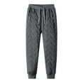 thumbnail image 1 of Mens Fleece Lined Sweatpants - Winter Warm Joggers, Elastic Waist with Drawstring, Polyester Material, Machine Wash, 1 of 1