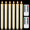 thumbnail image 1 of Velas cónicas de cera sin llama Homemory de 24 cm color marfil con control remoto, 1 of 9