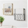thumbnail image 5 of Wall Mounted Magazine Rack, Newspaper Bookcase Storage Rack Black Wire Metal Basket Decorative Rack, 5 of 5