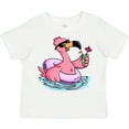 thumbnail image 3 of Inktastic Flamingo with Sunglasses Pool Float and Drink Boys or Girls Toddler T-Shirt, 3 of 5