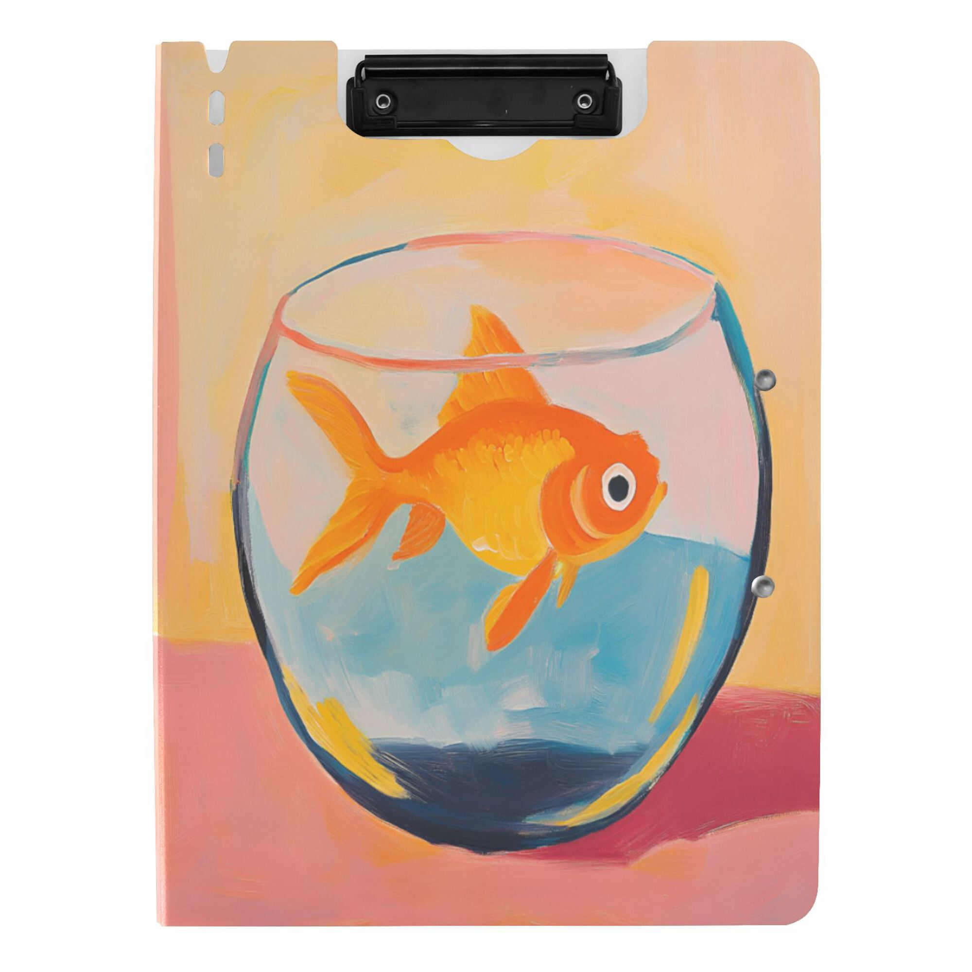FORMRS A4 Clipboard Folder with Pen Holder Horizontal Foldable School Office Binder, Goldfish