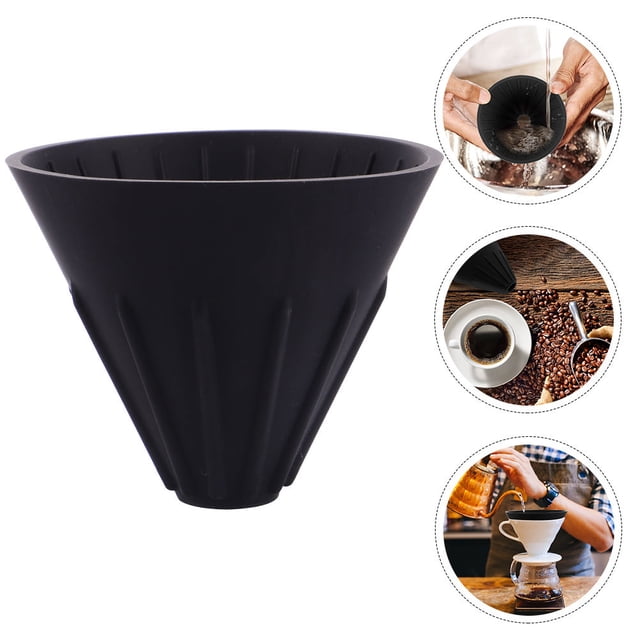 STRANDCHIC Reusable Silicone Coffee Dripper 2Pcs Black for Tools