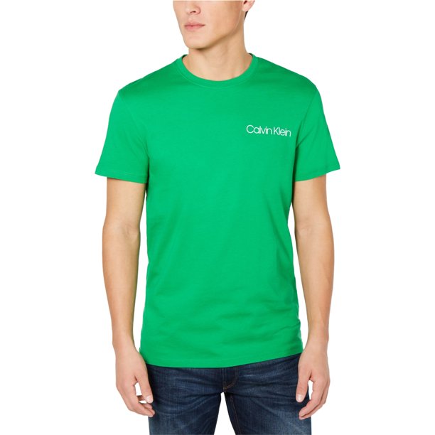 Camiseta Básica de Algodón Calvin Klein para Hombre Verde Extragrande