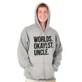 thumbnail image 3 of Worlds Okayest Uncle Niece Nephew Fun Zip Hoodie Sweatshirt Men Brisco Brands S, 3 of 5