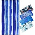 thumbnail image 1 of Toalla de playa de microfibra, ligera, de secado rápido, absorbente, compacta, suave, para piscina, viajes, para una experiencia de viaje inolvidable (azul a rayas, 180 x 90 cm), 1 of 5