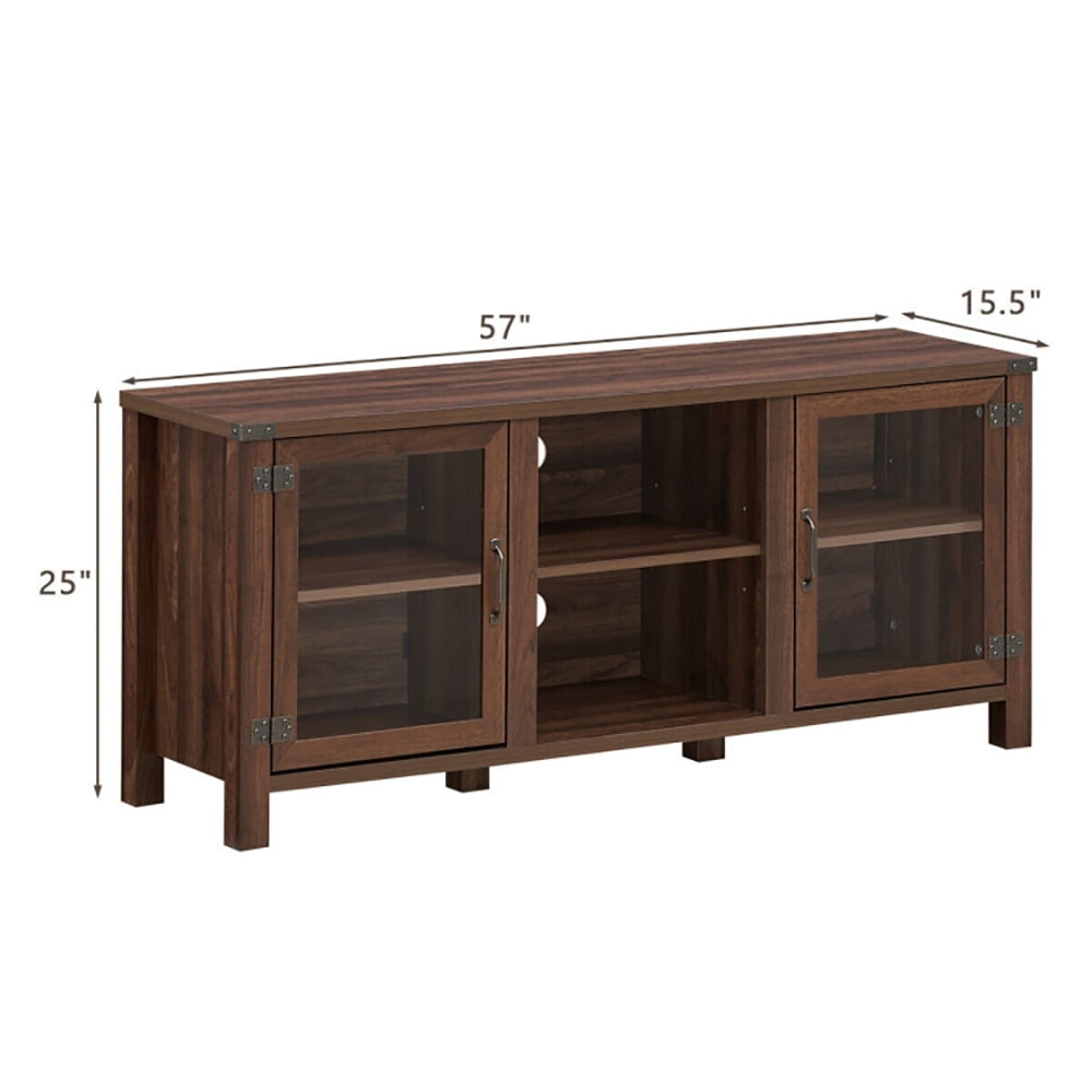 Finihen TV Stand, TV Cabinet, TV Stand Entertainment Center for TVs up to 65 Inch with Storage Cabinets, Media Entertainment Center with Storage, for Living Room, Bedroom, Walnut