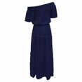 thumbnail image 3 of WTXUE Robes d'Été pour Femmes 2024, Robe d'Été pour Dames Couleur Unie Décontractée Couleur Unie à une Épaule Taille Élastique à Manches Courtes, Robe Bleue Femme, Blue2 2TG, 3 of 5