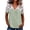 01 Green, variant on Lace Patchwork Linen Shirts for Women Loose V Neck Short Sleeve Business Casual Tops Dressy Summer Blouses