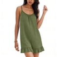 thumbnail image 4 of Purcolt Womens One Piece Jumpsuit Summer Casual Spaghetti Strap Sleeveless Shorts Outfits Comfortable Loose Fit Loungewear with Ruffled Hem, 4 of 7